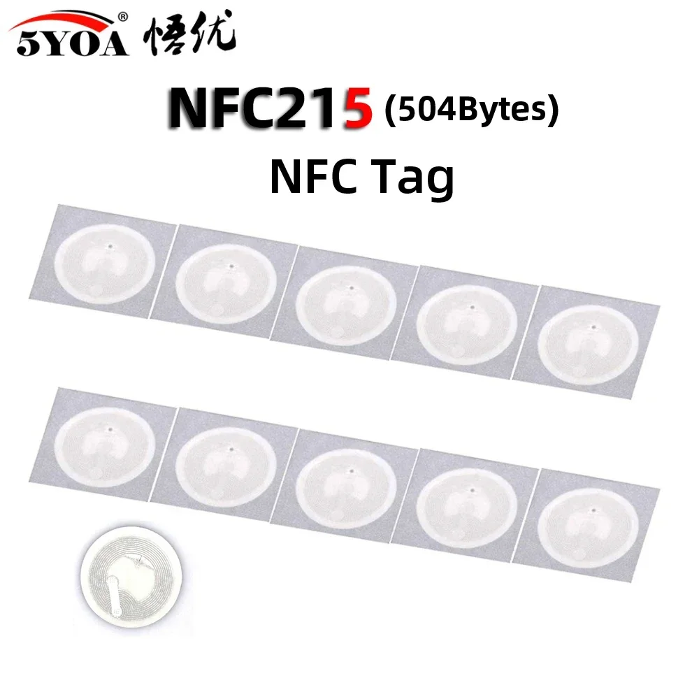 5YOA 100pcs NFC Tag NFC215 Label 215 Tags Badges Lable Sticker 13.56mHz for huawei share ios13 personal automation shortcuts