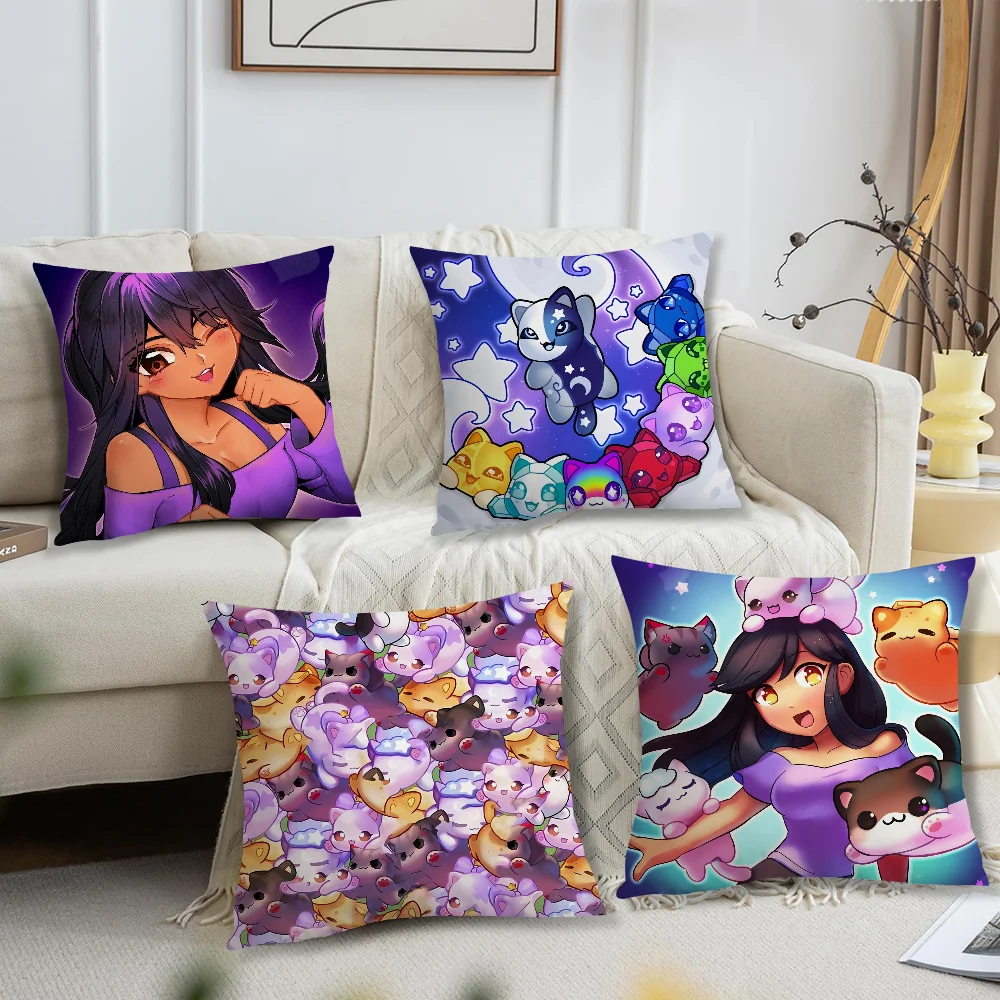 Cartoon A-Aphmau Cute Art Pillow Case Sofa Living Room Bedroom Headboard Backrest Cushion Square Cushion Nap Time