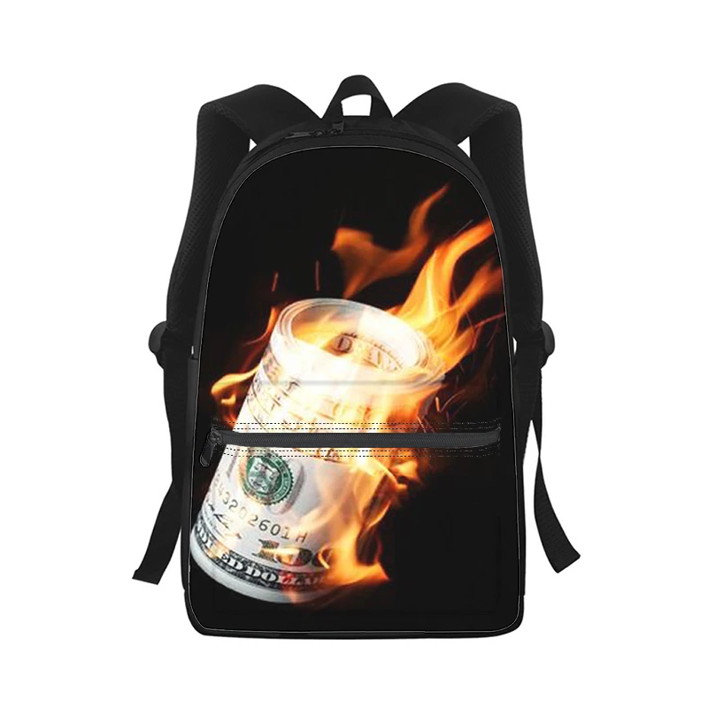 USD dollar money Men Women Backpack 3D Print Fashion Student School Bag Laptop Backpack Kids Travel Shoulder Bag