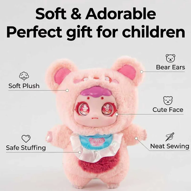 Peluche vinyle visage ours oreille poupée exquise mignon figurine jouet fille chambre décor de bureau enfants vacances fête Festival cadeau