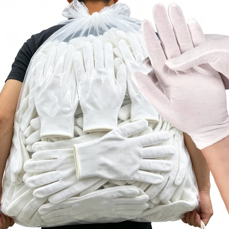 Wholesale Stretchy Breathable Work Glove White Thin Gloves Dry Hands Moisturizing Formal Gloves Unisex Soft Breathable Mittens