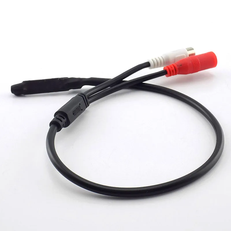 DC 12V Mini Microphone Pickup Sound Monitor Audio Pickup RCA Power Cable for Cctv Camera DVR Video Surveillance H10