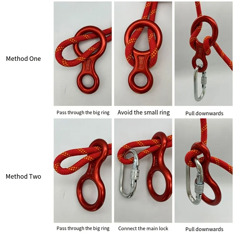 Rock Climbing Descender 35KN Figure 8 Word Rope Descender Climbing Ring Downhill Eight Ring Gear Climbing Device Equipment
