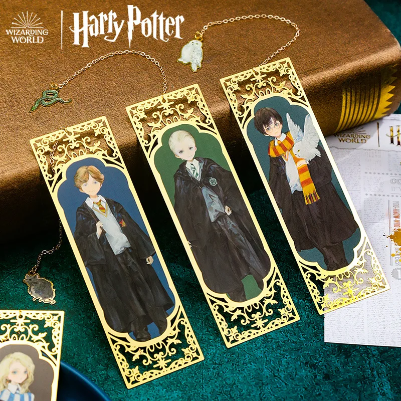 Anime Figure Harries Gryffindor House Metal Creative Bookmarks Potters Malfoy Student Supplies Christmas Gifts Decoration Cute