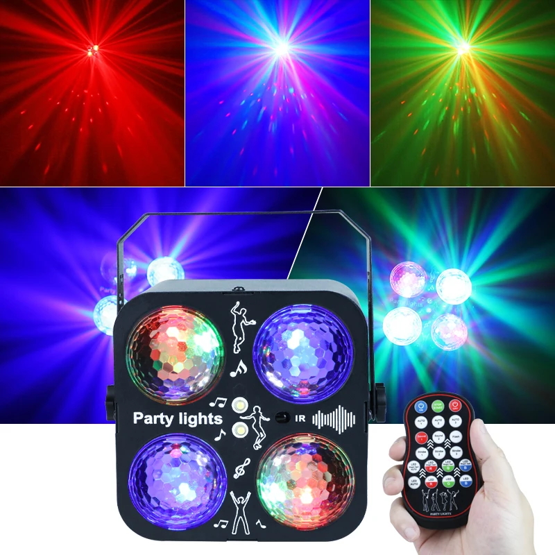HCWE Night Light LED Red Green Laser Stage Light Indoor Home Party Lamp Bar Club Birthday Event Wedding Holiday Decor Lighting