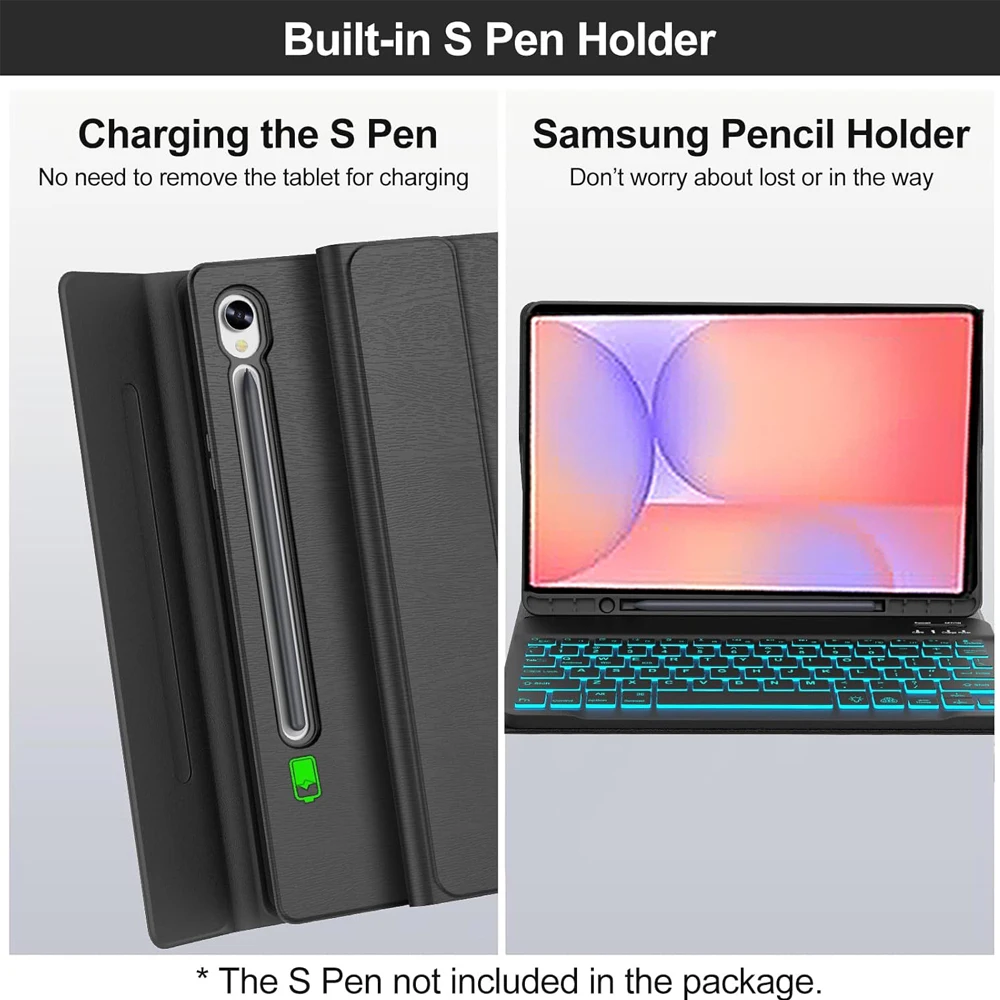 حافظة لهاتف سامسونج جالاكسي تاب S10 لايت 10.9 بوصة، غطاء لوحة المفاتيح لهاتف سامسونج جالاكسي تاب S10 لايت 10.9 بوصة (الطراز: SM-X400/X406B)