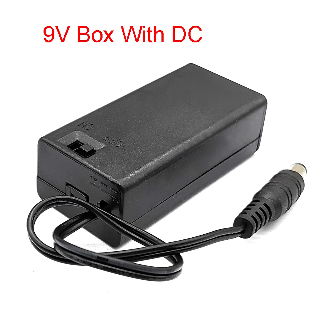 9V Battery Holder 9V Battery Box With Cover And ON/OFF Switch With Cable And DC Head 9V Battery Case DIY