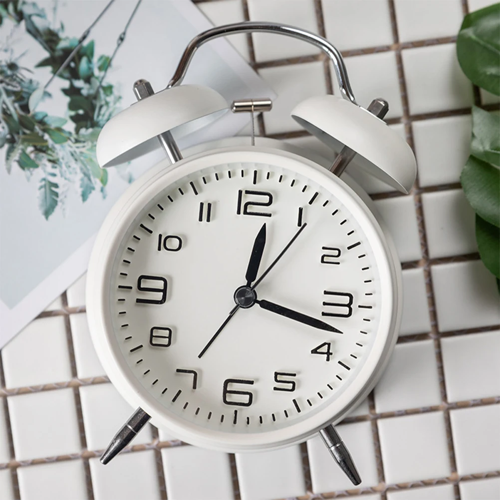 

Silent Alarm Clock Bedroom Table Night Light Retro Desk Clock Student Desktop Home Office Decor Premium Material