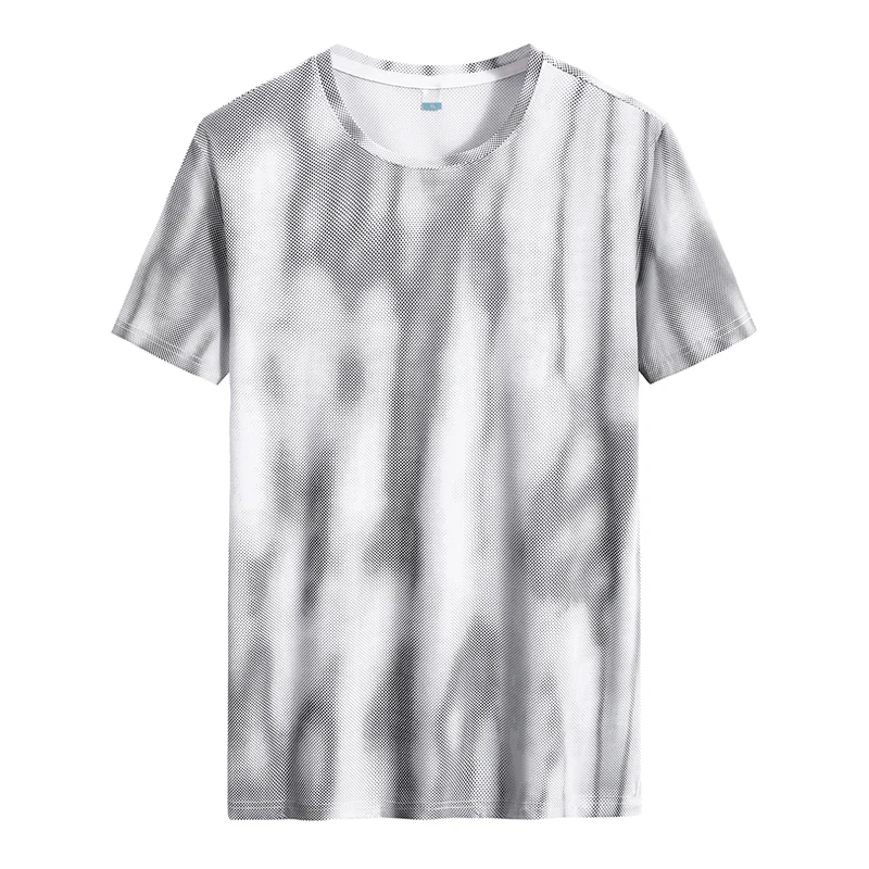 

Niche Design Floral Simple Vintage Color Men's Crew Neck T-Shirt Quick Dry Ice Silk Fabric Breathable Sports Race Top 2PCS