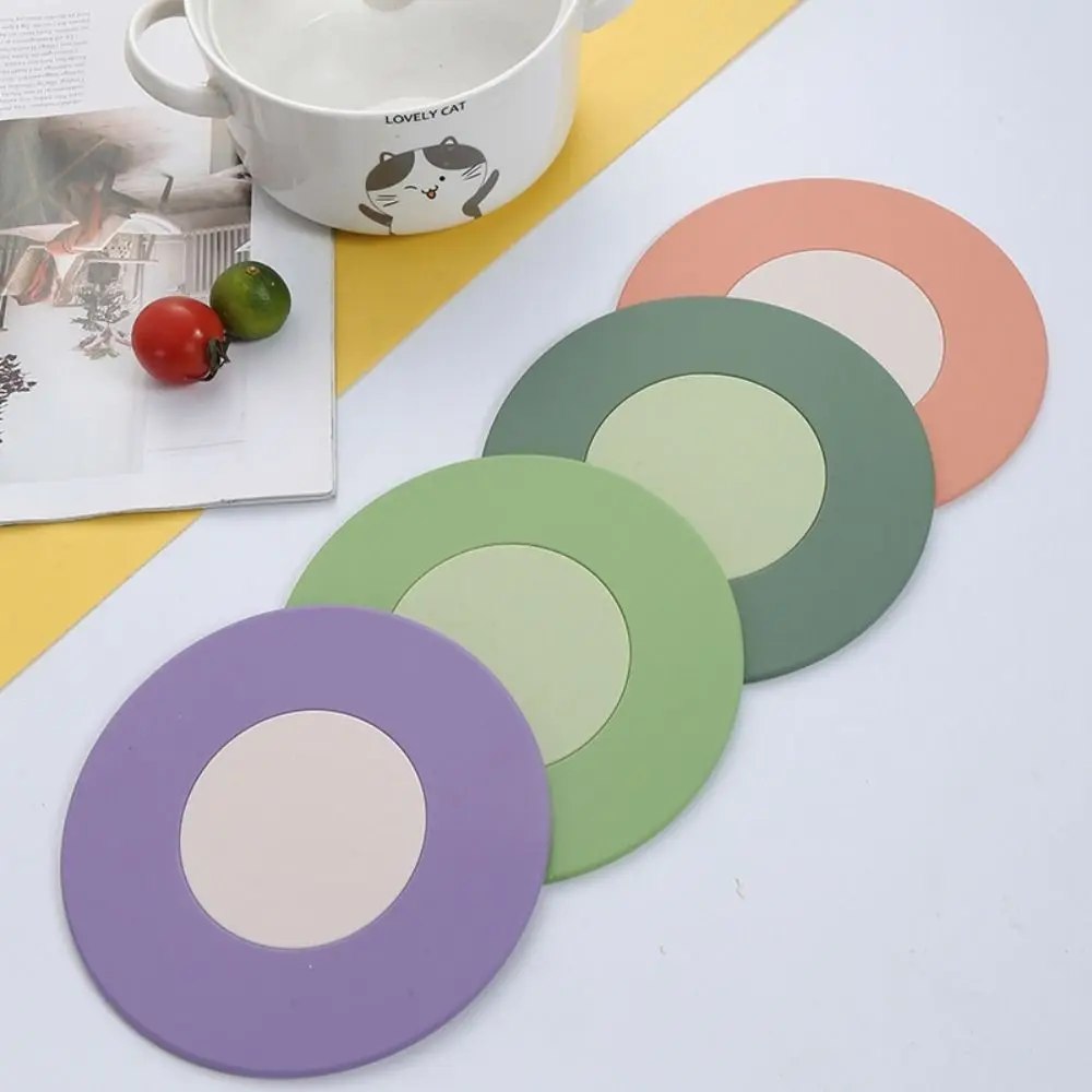 Non-slip Silicone Insulation Pads High Temperature Resistant Colorful Tableware Pads Removable Durable Pot Mat Dormitory