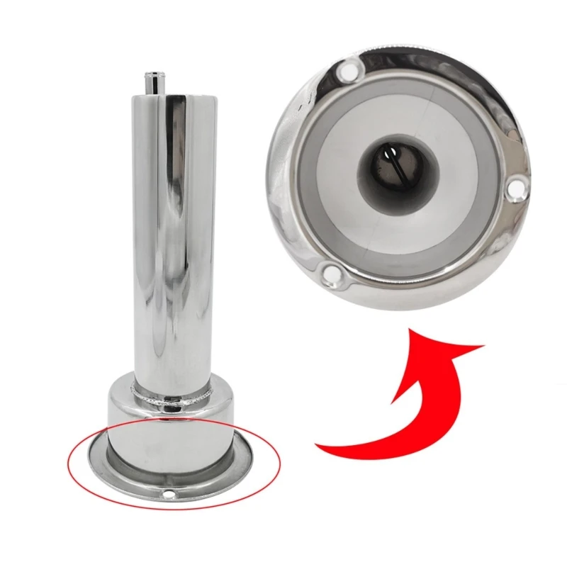 Marine Rod Mount for Boat Fishing, 90 Degree Stainless Steel Tube With 3 Hole Flange Base for Rod Placement H9EE