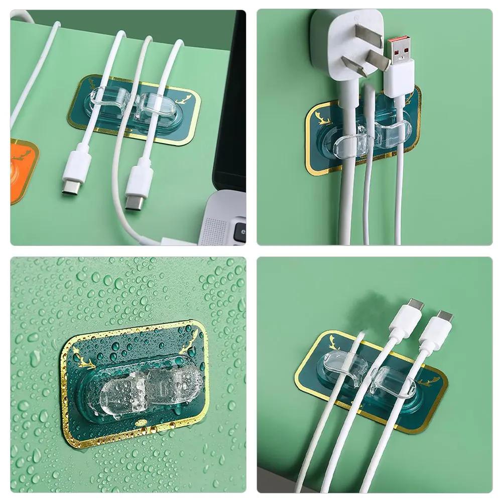 8 قطعة مقاطع كابلات منظم سلك ذاتي اللصق للجدار سطح المكتب إدارة الحبل حامل عصا على مشابك الأسلاك مشبك جدار الحبل #5