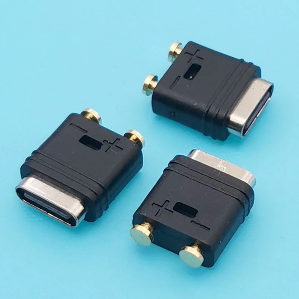 5pcs USB Type C 2pin Connector Jack Female Type-C Fast Charging Jack Port For Electric Toothbrushes Waterproof Charging Socket