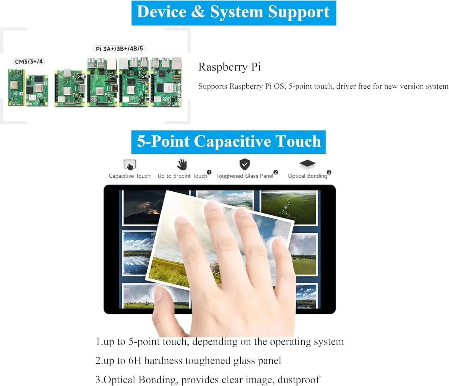 Waveshare Pantalla táctil IPS DSI de 5,0 pulgadas Panel táctil capacitivo 720x1280 Compatible con Raspberry Pi 5/4B/3B+/CM4/3+/3