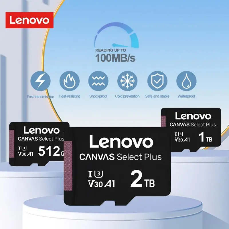 Lenovo Micro TF SD Flash Memory Card 2TB 1TB 130MB/s UHS-I SD Card U3 A2 V30 Mobile Storage Devices 512GB 256GB 128GB For Phone