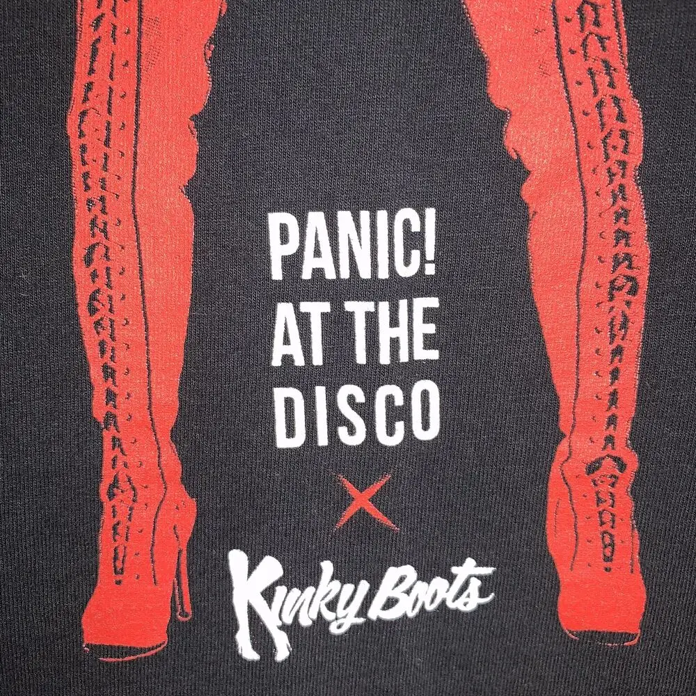 Panic At The Disco Kinky Boots Tee Black T-Shirt High Heals Work Sz Medium