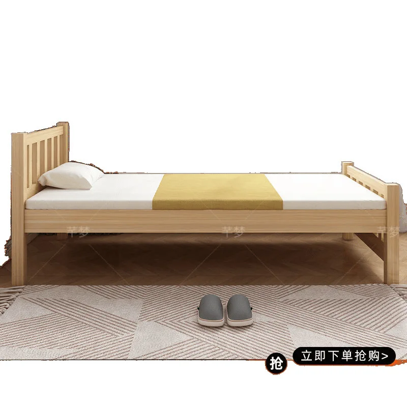 Solid wood pine single bed Modern simple splicing children's bed Office dormitory bed