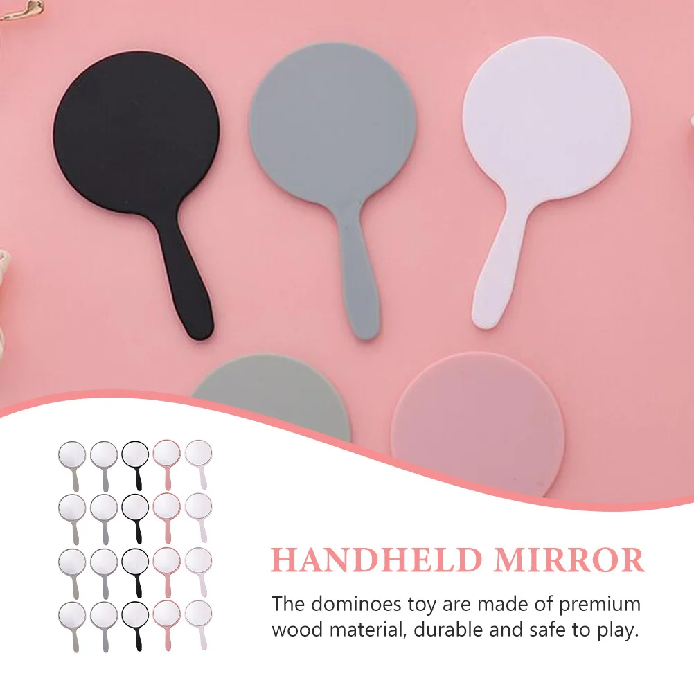 

25Pcs Handheld Mirror Simple Portable Makeup Accessories Lightweight Practical Vanity Mirror for Women and Girls