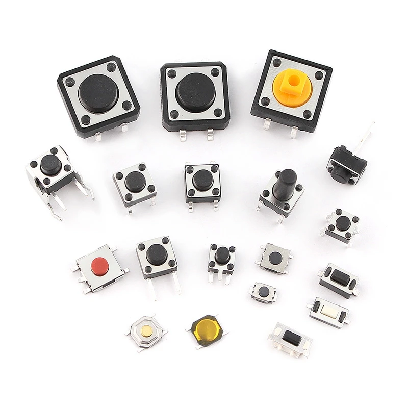 25 Values Tactile Push Button Switch Micro-Momentary Tact Assortment Kit Mini Leaf Switch SMD DIP