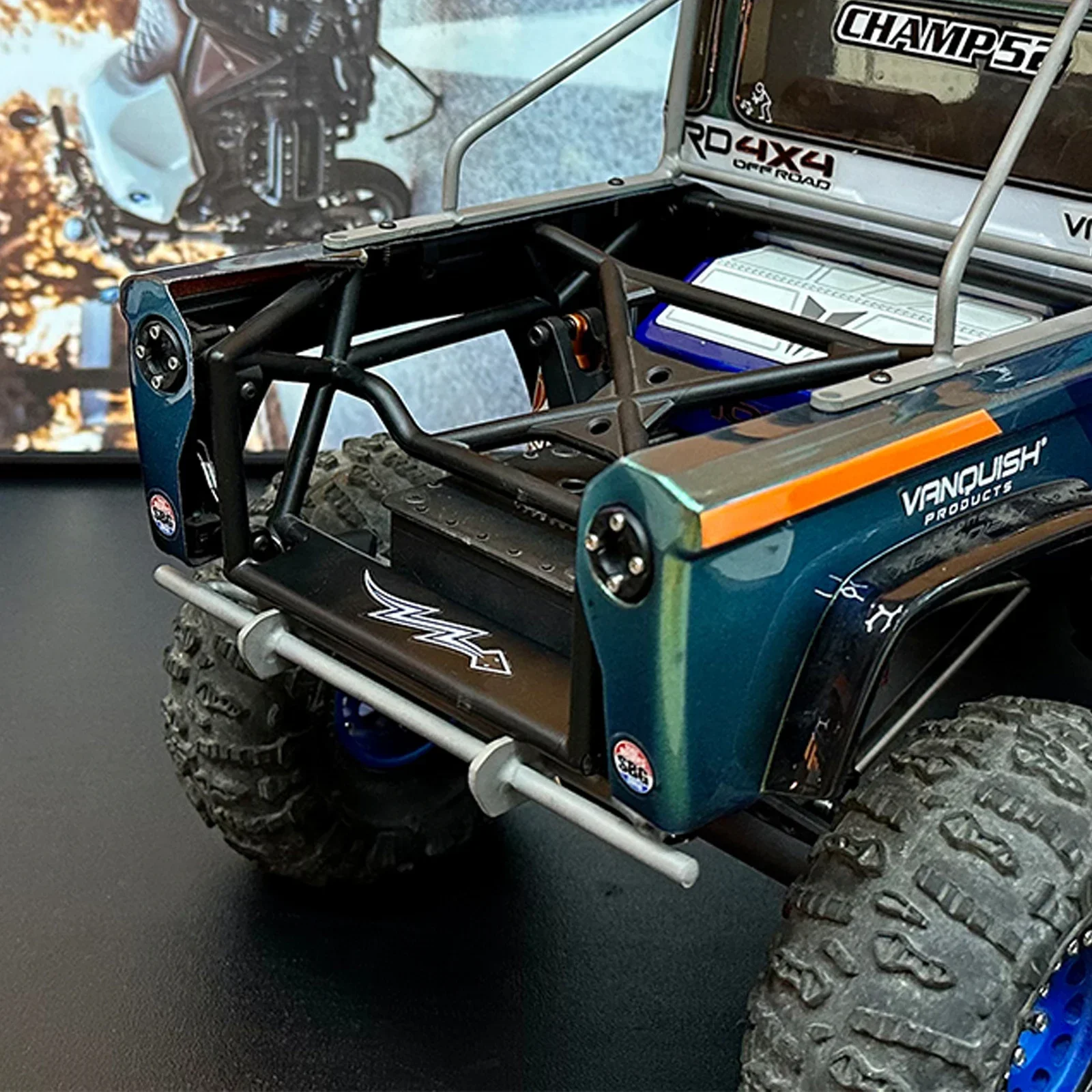 HooCrawler Ultra Hard Titanium Alloy 1/10 RC Crawler Bumper Przedni tylny zderzak Ręczne spawanie Bull Bar dla Vanquish VS4-10 Phoenix