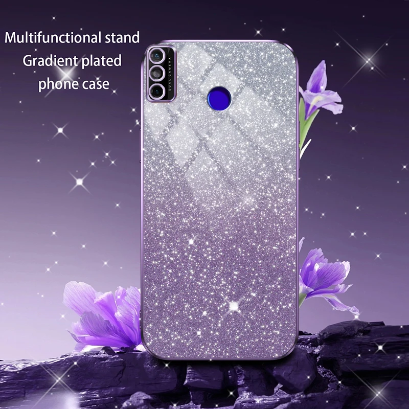 

Cover For SparkGo 2020 Luxury Gradient Glitter Plating Phone Case for Infinix Tecno Spark 6 Go 2020 Protect Back Cover Spark6