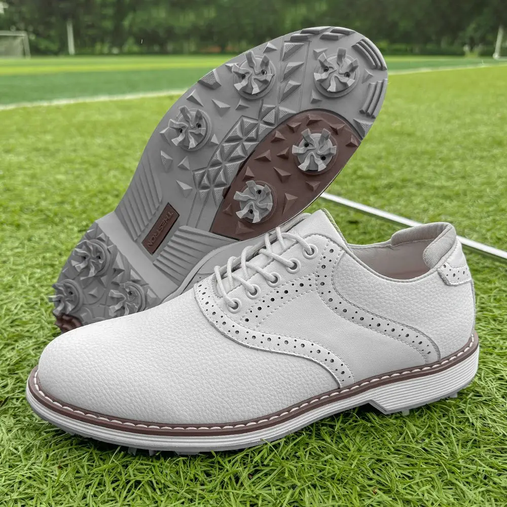 Scarpe da golf da uomo Scarpe in pelle intagliata Brock scarpe da ginnastica da golf impermeabili da lavoro casual antiscivolo