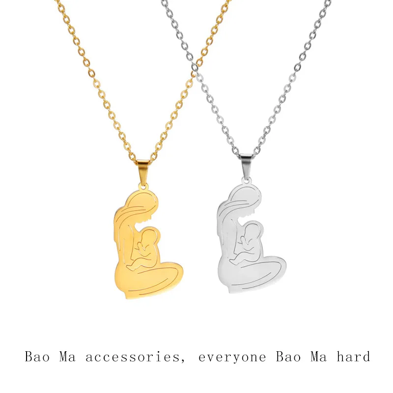 قلادة قلادة للأم الحامل من hi-b عقد قلادة من الفولاذ المقاوم للصدأ للسيدات الحوامل للأم مجوهرات هدايا عيد الأم