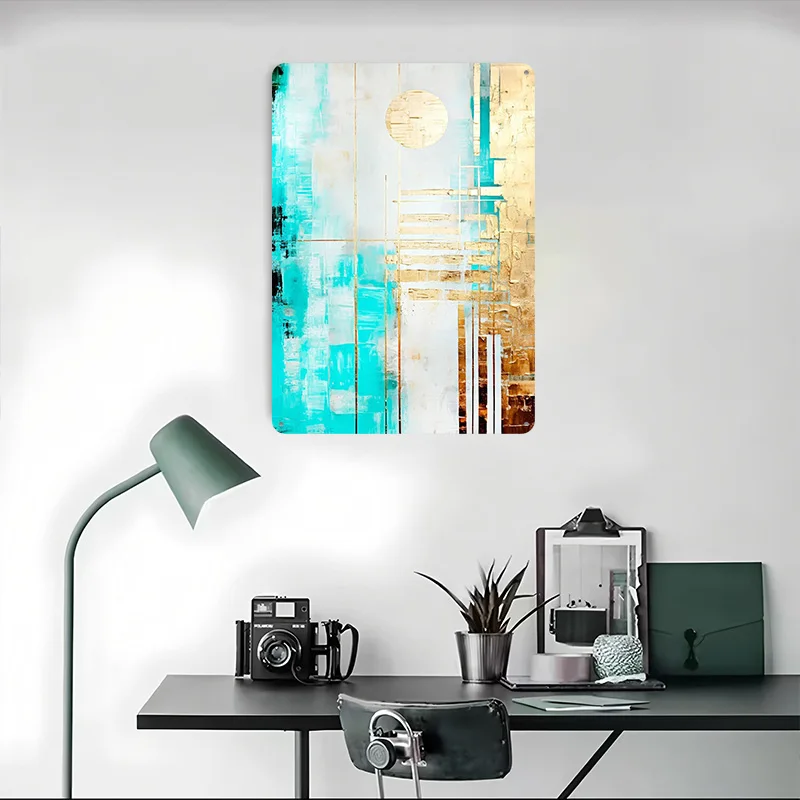 مجردة الفن شروق الشمس المعادن المشارك علامات معدنية جدار الفن خمر الديكور الداخلي في المنزل مخصص تين تسجيل للديكور المنزل