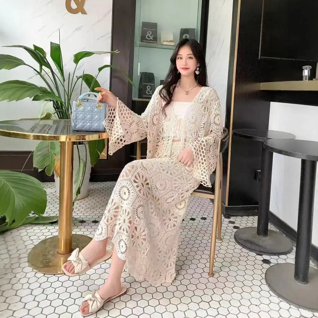 

Beach Vaion Faion Set n Высокая талия Me Выдалбливают крючок Цветок средней длины f Юбка Женский комплект из двух предметов