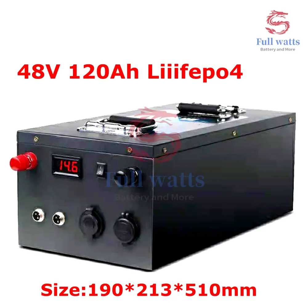 

48v 120ah High Capacity Lifepo4 Lithium Battery Pack for 4500W 5000W Industrial Equipment Aviation Military RV + 10A Charger