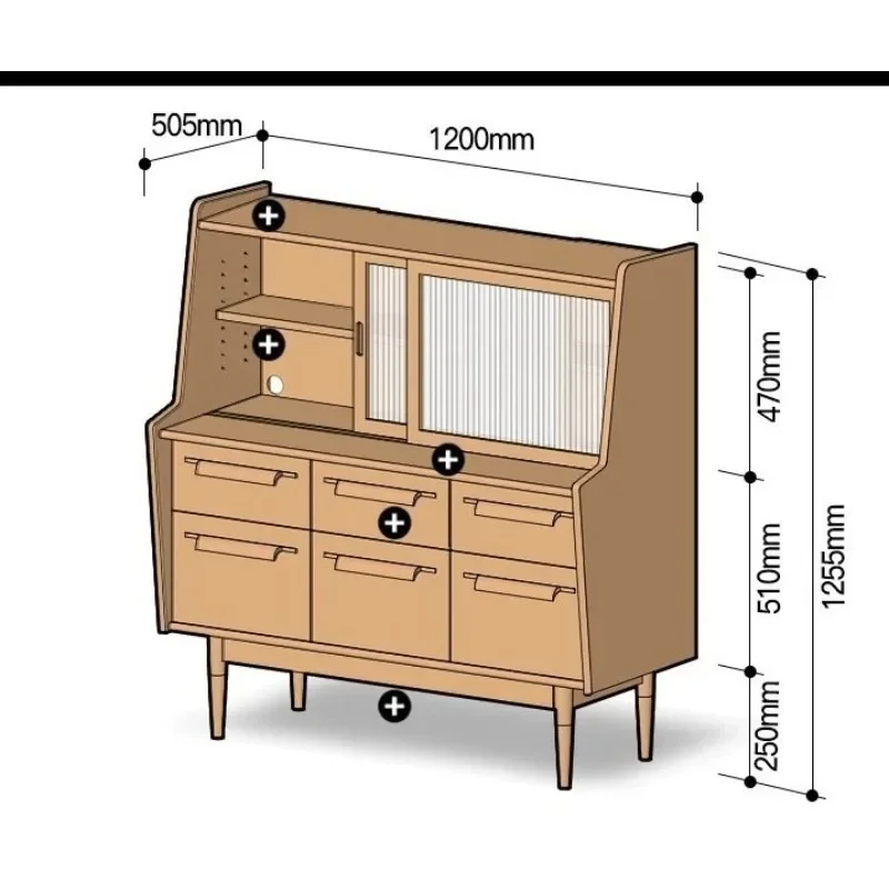OEMLiving room afternoon tea area storage display cherry wood black walnut solid wood locker 5