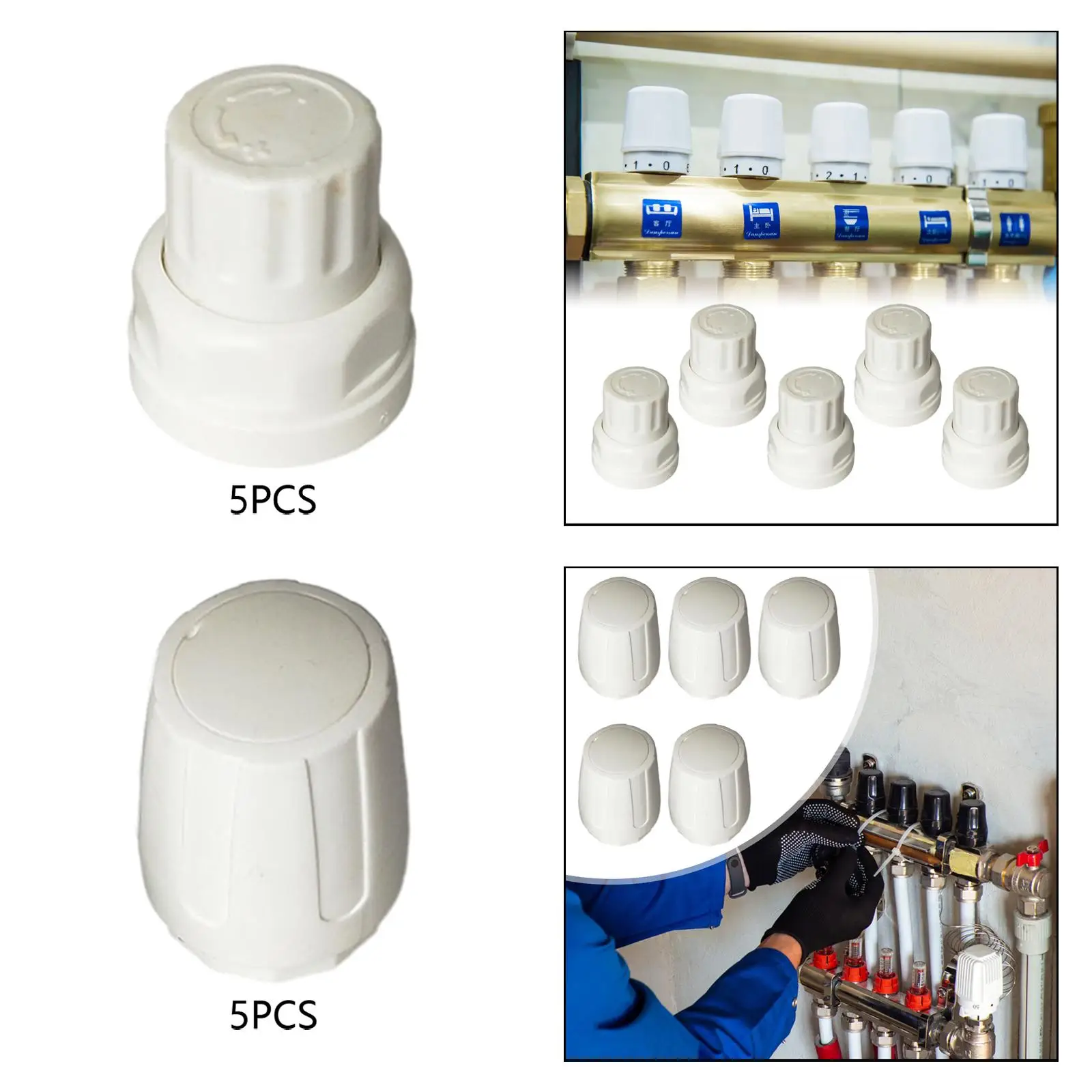 5 Pieces Radiator Valve Caps Easily Install Direct Replacement Spare Parts