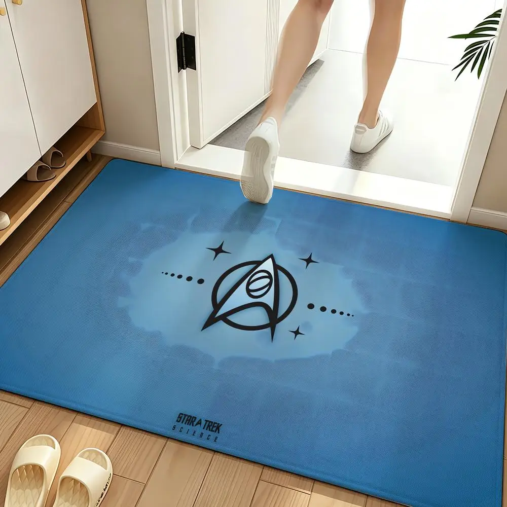 TV Star T-Trek Federation Insignia Floor Mat Soft Flannel Entrance Door Mat Non Slip Absorbent Bathroom Bedroom Floor Rug