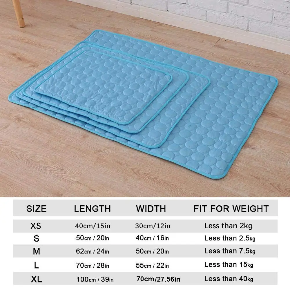 5 sizes Cold Bed Cool Ice Silk Moisture-proof Mattress Dog Cat Sleeping Pad Pet Cooling Mat
