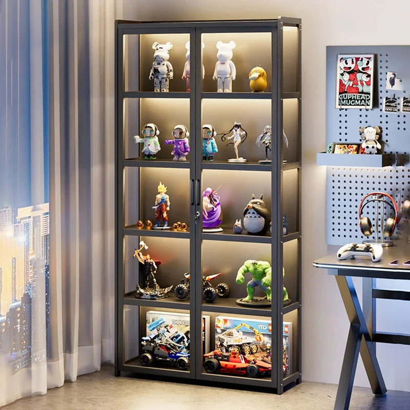 imitation glass transparent dustproof display cabinet,LED lamp Handmade display cabinet, Lego toy acrylic storage box
