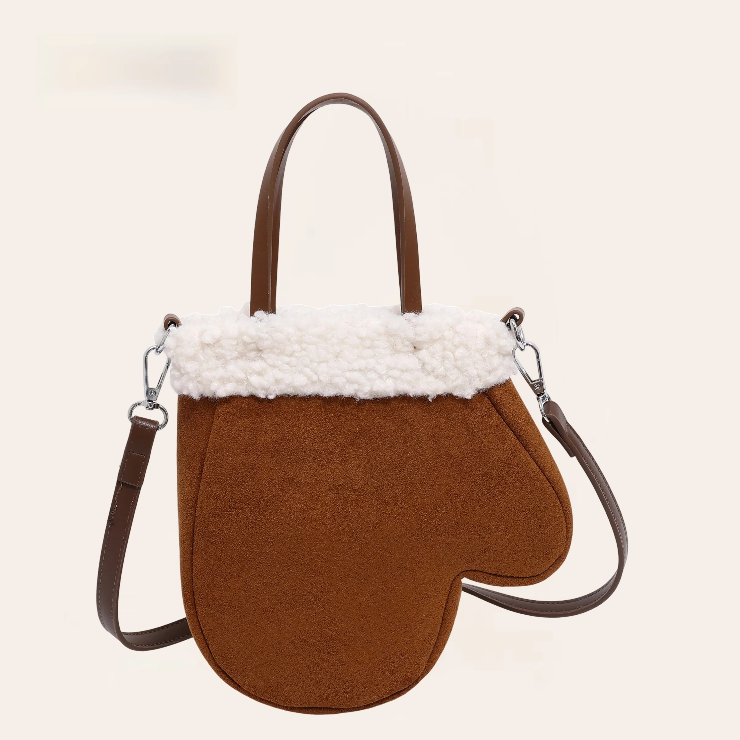 

Модная сумка для перчаток из меха ягненка, сумка через плечо в стиле ретро, модная универсальная сумка через плечо, корейская полиэстеровая молодежная сумка для повседневного использования