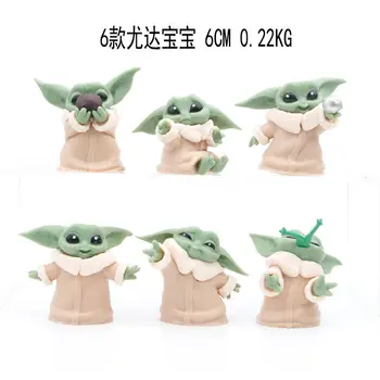 6 figurek Yoda Baby Star Wars Mandalorian do auta, ozdoby na hračky 10 nejlepší prodej Autopříslušenství Yoda - №5