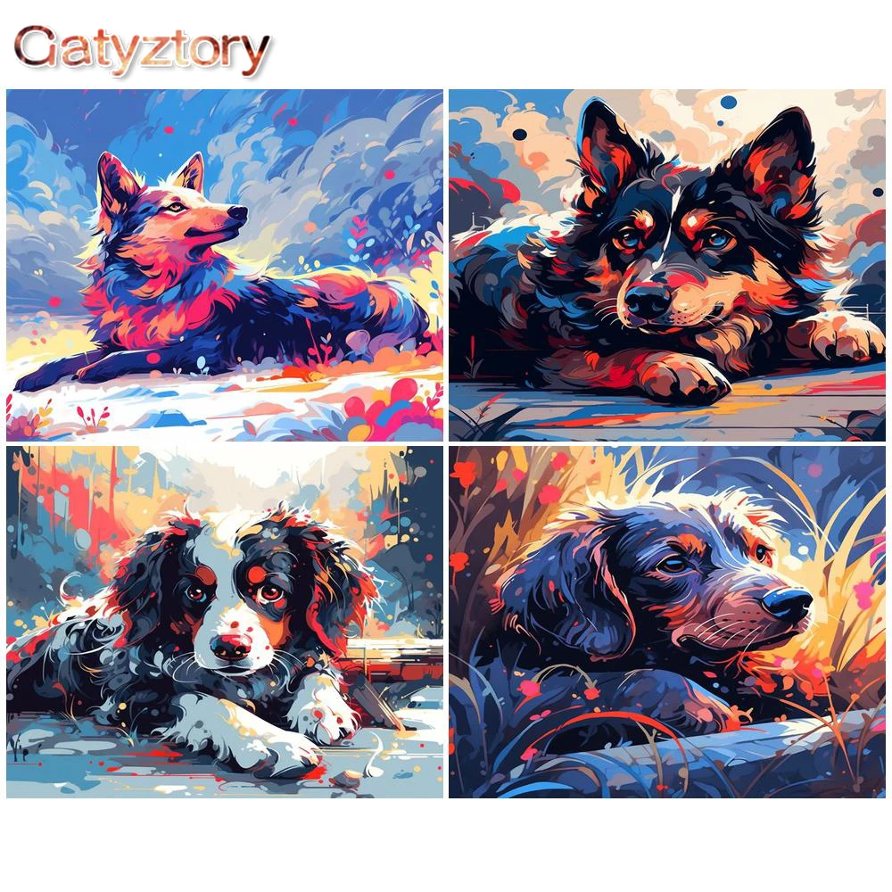 

GATYZTORY Coloring By Numbers Animal Wolf Painting Kit Acrylic Paints Oil Painting Home Decor Wall Art Handpaint New Arrival Gif