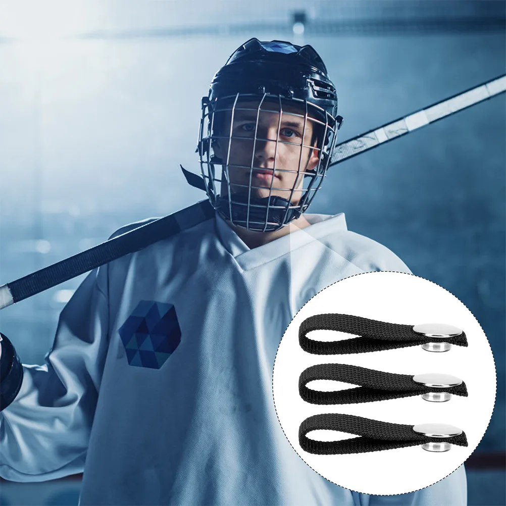 

3pcs Hockey Chin Strap Replacement Detachable Black Polyester Durable Safe Lightweight Portable Easy Install Firm Stable