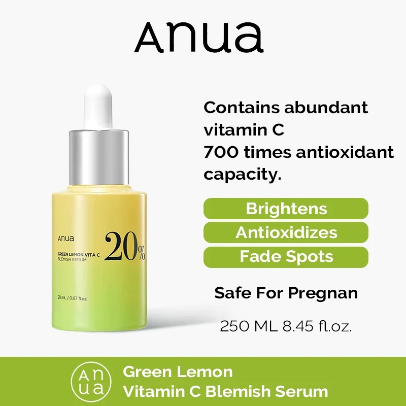 Anua-Sérum vitamine C au citron vert, sérum pour le visage à la vitamine E, acide hyaluronique et acide férulique, soins de la peau nourrissants, 20ml