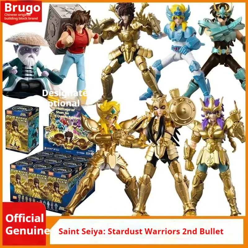 

Original Blokees Saint Seiya 2 D Anime Figure Toy Aiolos Shura Sagittarius Galaxy Version Gold Assembled Action Christmas Gift