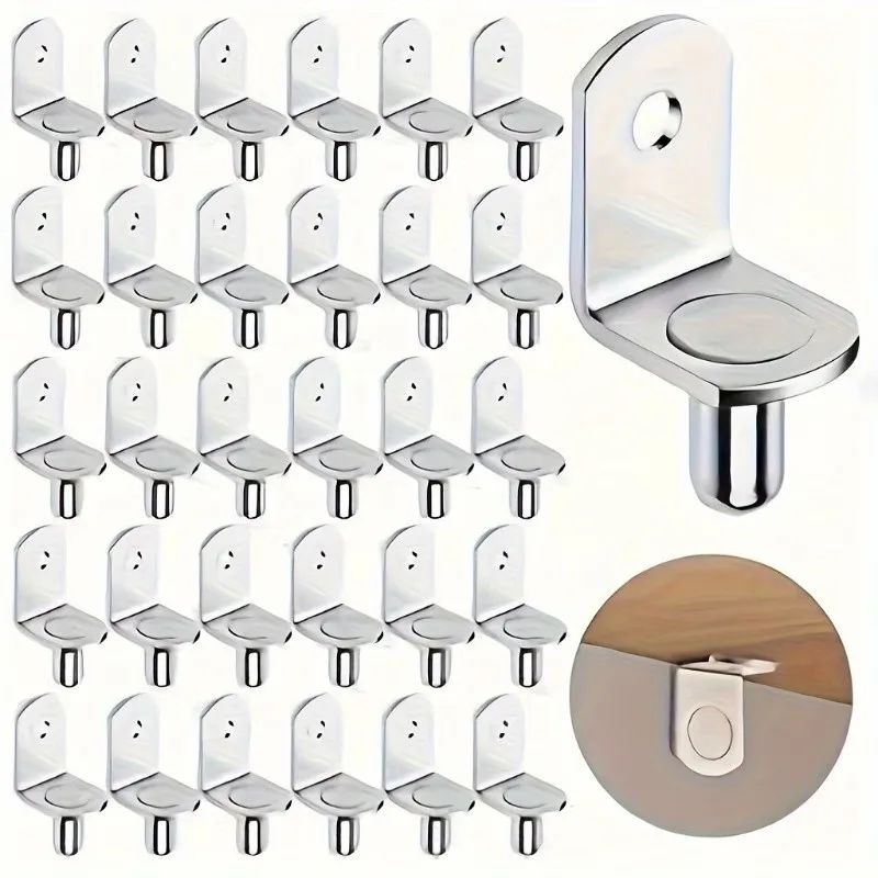 21 pcs 5*8mm Nickel Plated Iron Nickel Plated Shelf Pins, great for Kitchen Cabinet Shelving, Easy Insert Install