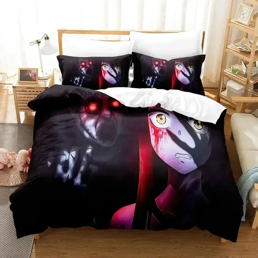 Anime Mieruko-chan Bedding Set For Bedroom Soft Modern Bedspreads Comefortable Kids Duvet Cover Quilt Cover And Pillowcase
