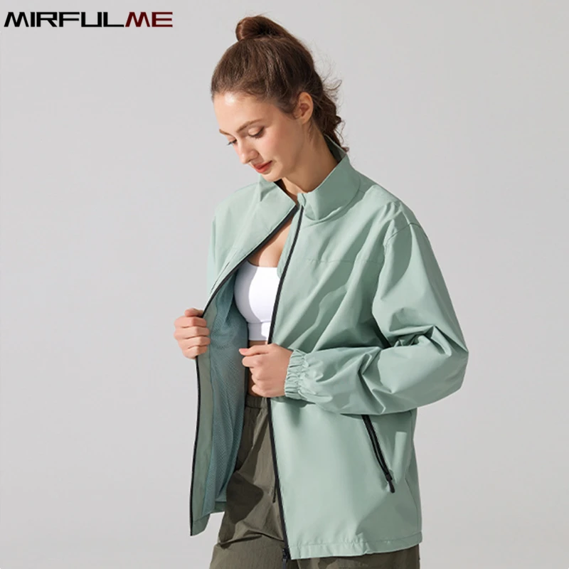 

Women Loose Thin Sport Jackets Zipper Yoga Tops Coat Sun-Protective Running Sweatshirts Resisting Wind Rain & Anti-UV Top Jacket
