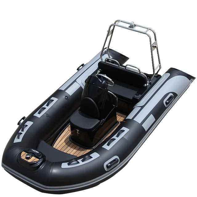 Popular 3.4m 340cm PVC / Hypalon Inflatable Rib Boat Fiberglass Floor Adults Outdoor Diving 0.9 - 1.2mm Material Thickness