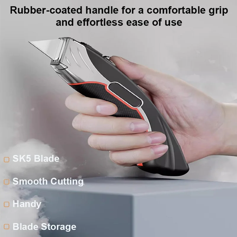 Industrial-grade Folding Knife Aluminum Rubberized Grip Labor-saving Cutter Knievs Versatile Quality Practical Electrician Tools