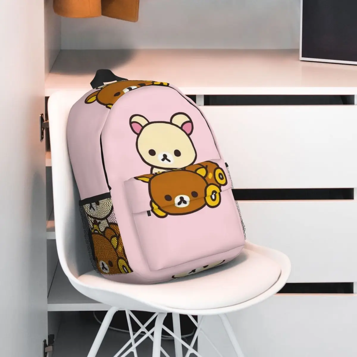 Korilakkuma Driving A Rilakkuma Car Backpack Hot Sale Daypack Large Capacity BookBag Shoulder Bags for Men Women School Bag