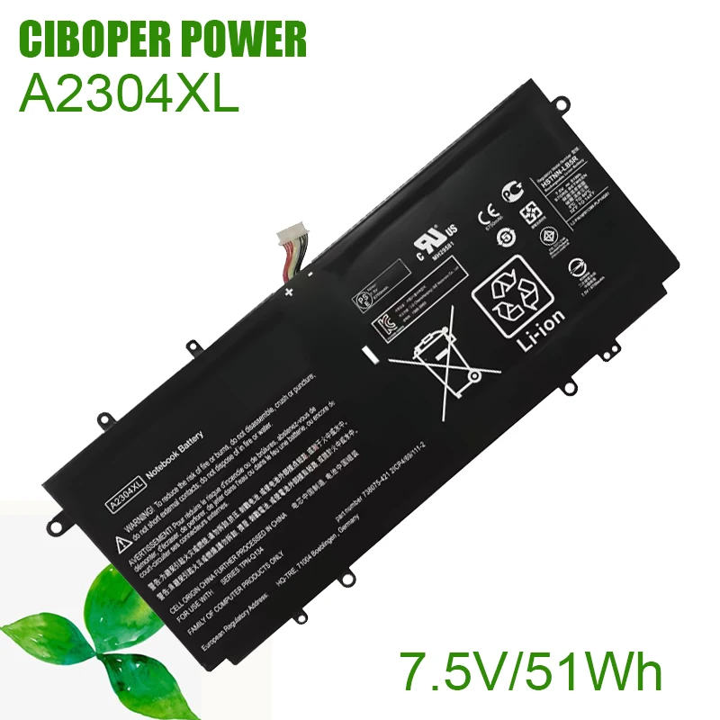 Batterie d'ordinateur portable CP A2304051XL A2304XL 7.5V/51Wh pour Chromebook 14 Q000ED Q000EF Q000NS Q001XX Q010SA Q020NR Q031EO Q050NA Q070NR