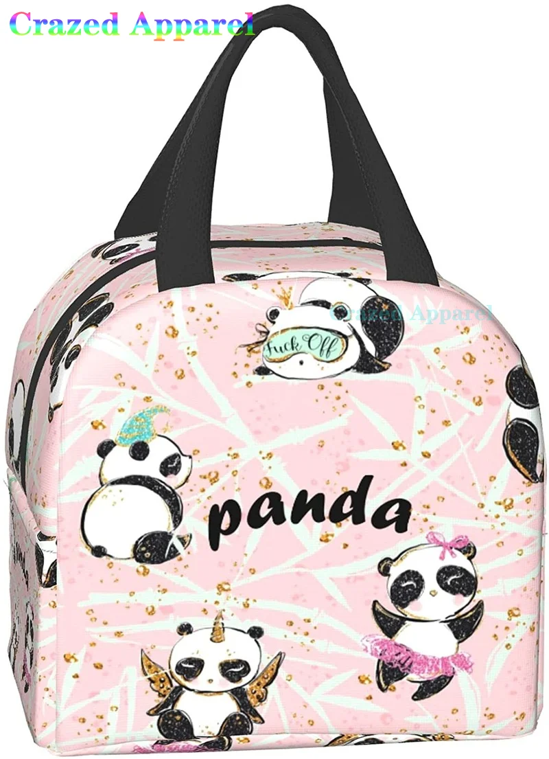 Pink Cute Panda Thermal Bento Lunch Box Kawaii Lunch Tote Bags Small Snack contenitori Bag Lunchboxes coibentato Ice Pack