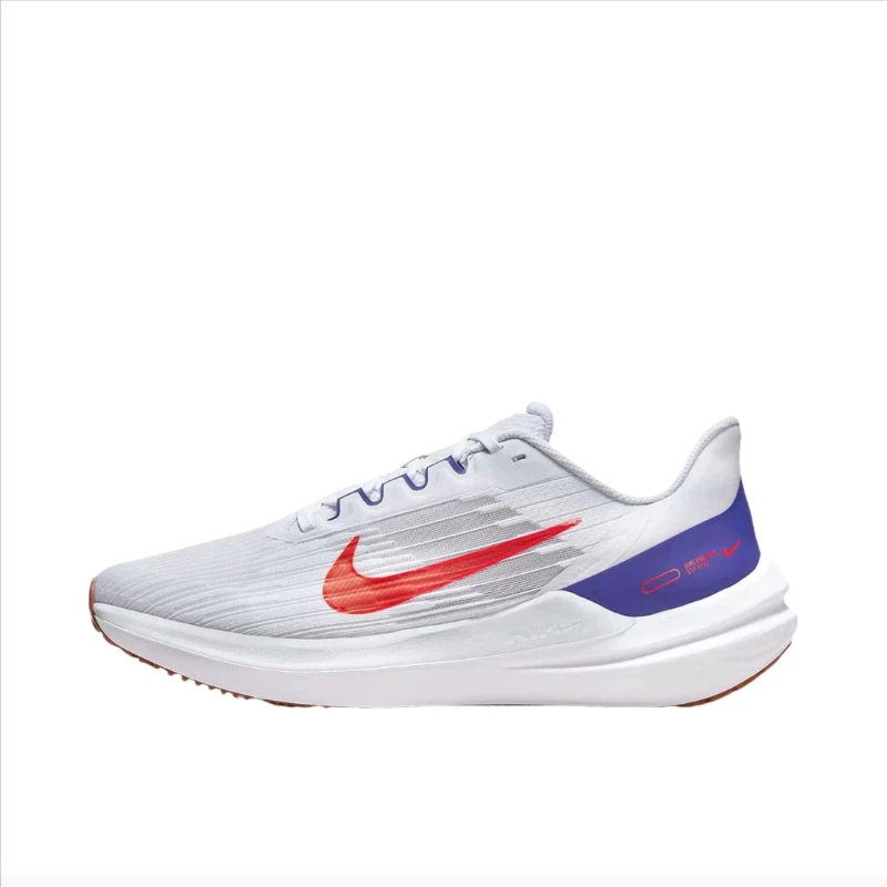 

Nike Winflo 9 Men's Running Shoes, Wear Resistant, Fashionable, Non Slip, Daily Training Sneakers, White/Red/Blue